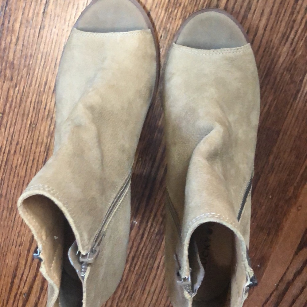 Lucky Brand, open toed wedge/bootie